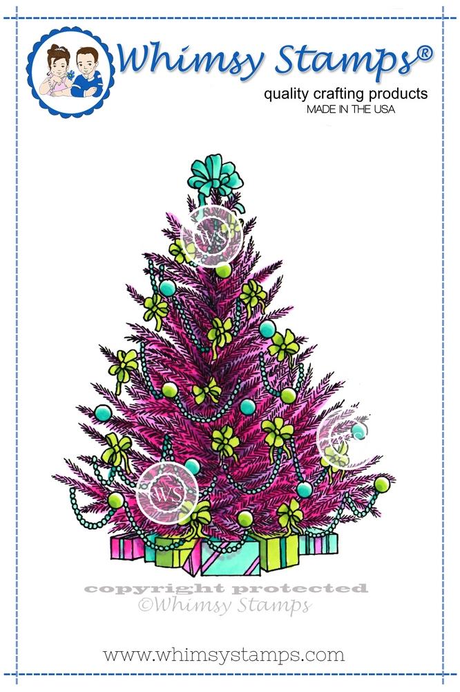 Whimsy Stamps - Christmas Tree Rubber Cling Stamp
