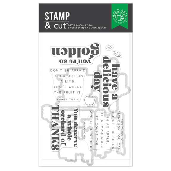 *NEW* - Spellbinders - Hero Arts You're Golden Stamp & Cut Set from the I Pick You Collection