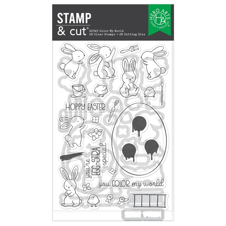 *NEW* - Spellbinders - Hero Arts Color My World Stamp & Cut Set