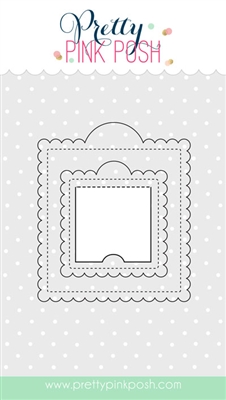 Pretty Pink Posh - Scallop Square Tags dies