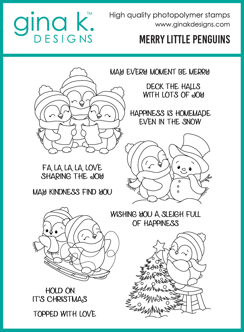 **NEW* - Gina K Designs - Merry Little Penguins - STAMPS