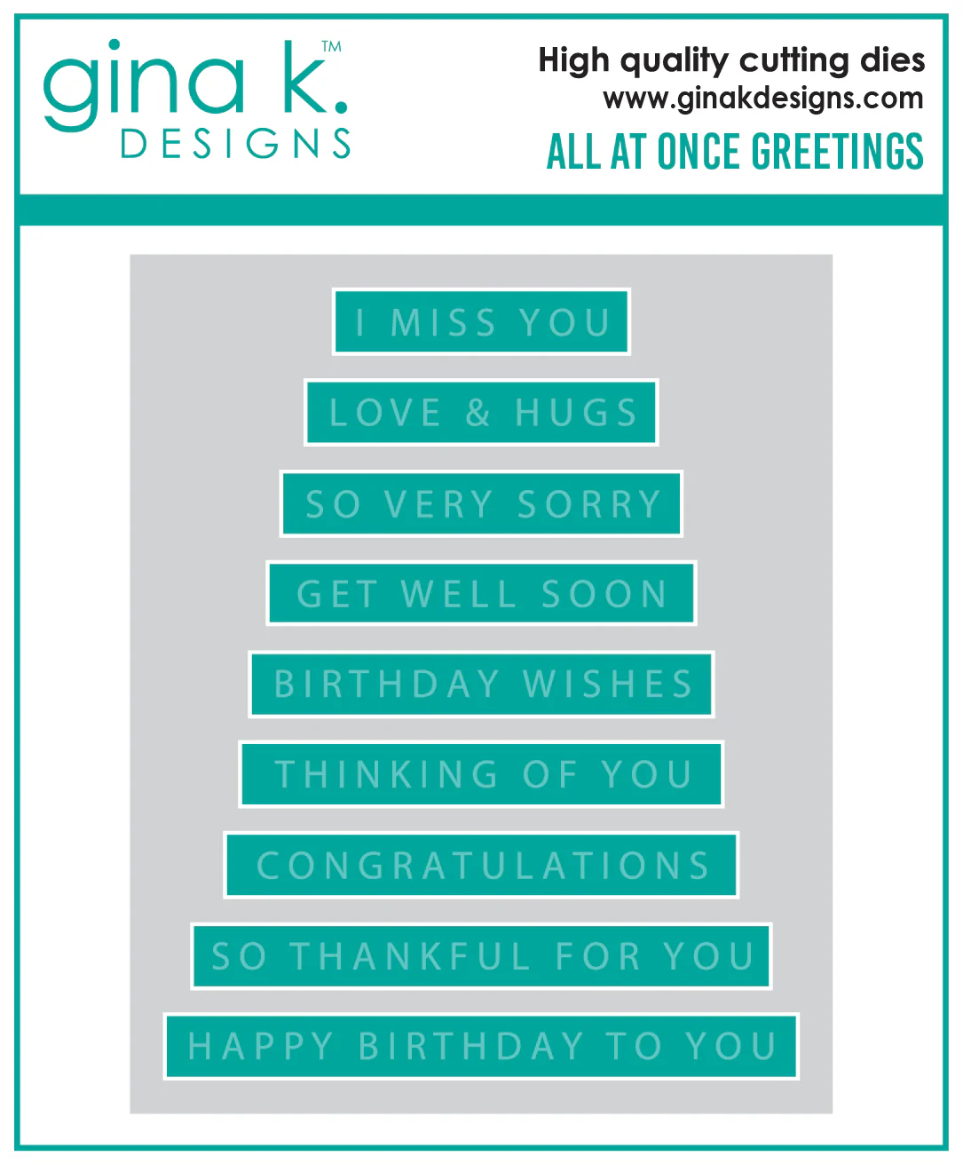 Gina K Designs - All at Once Greetings - DIE