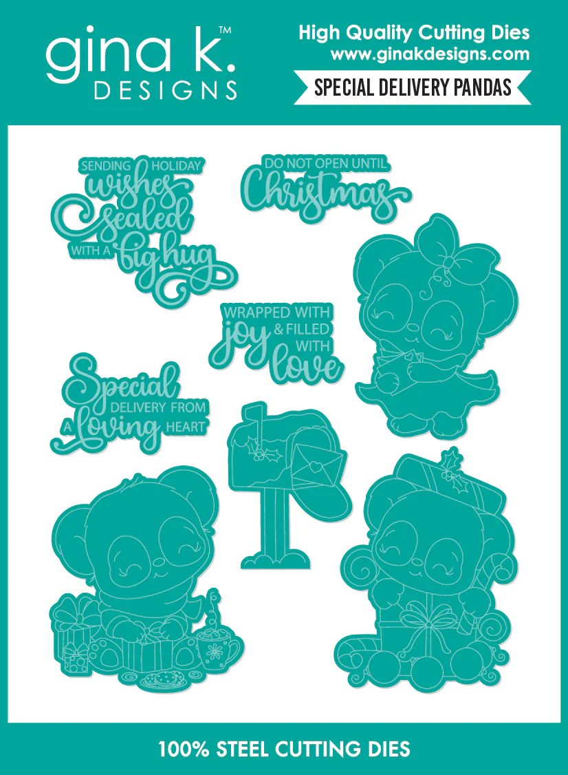 **NEW* - Gina K Designs - Special Delivery Pandas - DIE