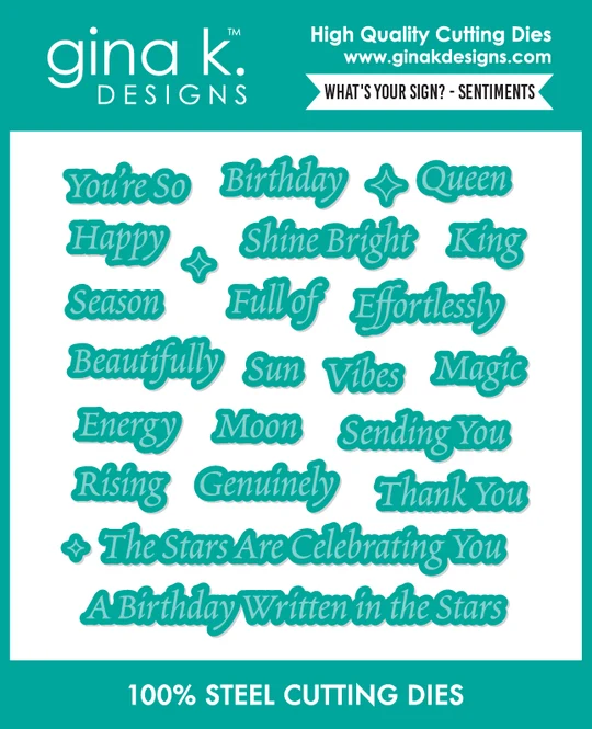 *NEW* - Gina K Designs - What's Your Sign- Sentiments - DIE