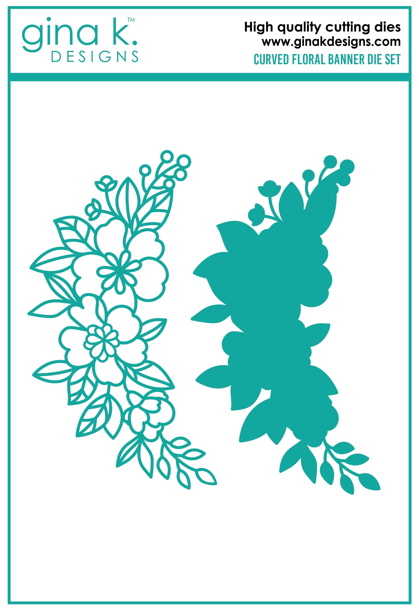 Gina K Designs - Curved Floral Banner - DIE