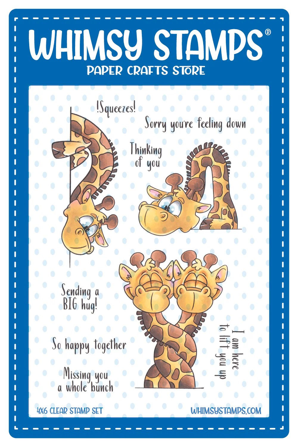 Whimsy Stamps - Giraffes Thinking of You Clear Stamps