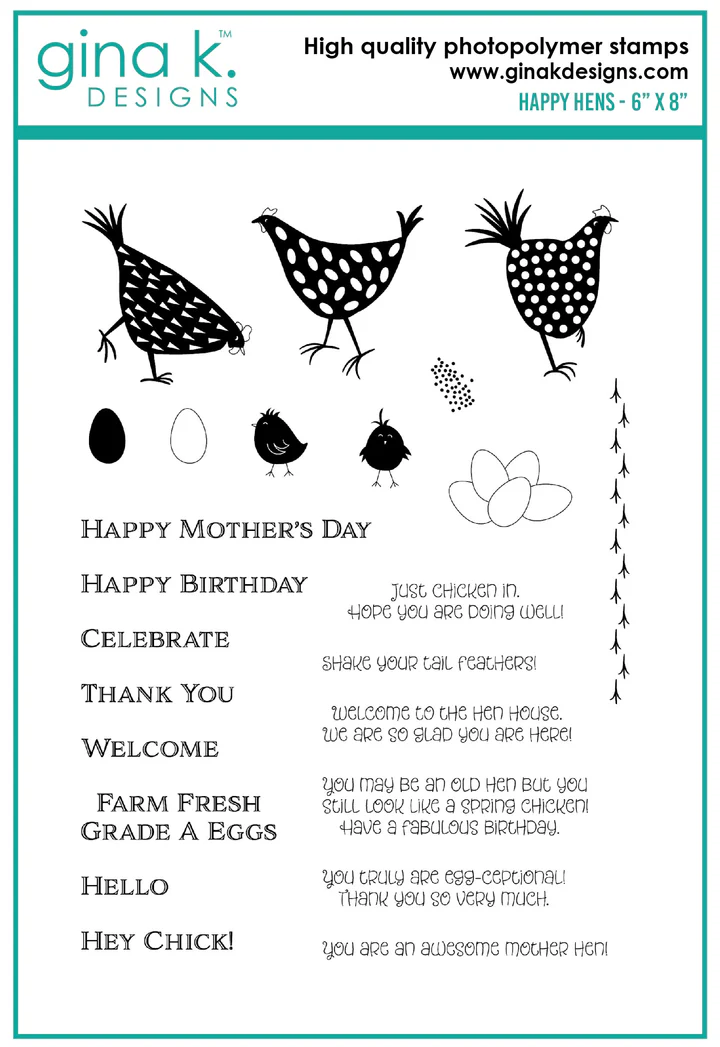 Gina K Designs - Happy Hens - STAMPS