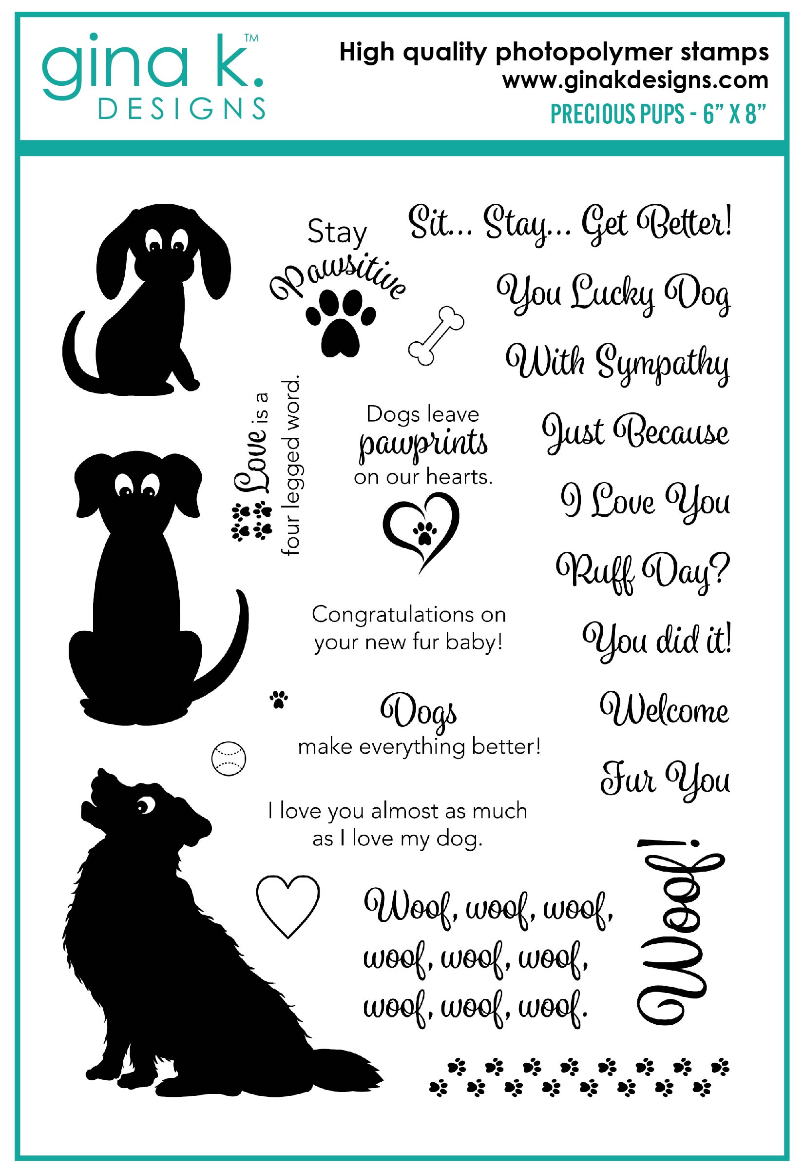 Gina K Designs - Precious Pups - STAMPS