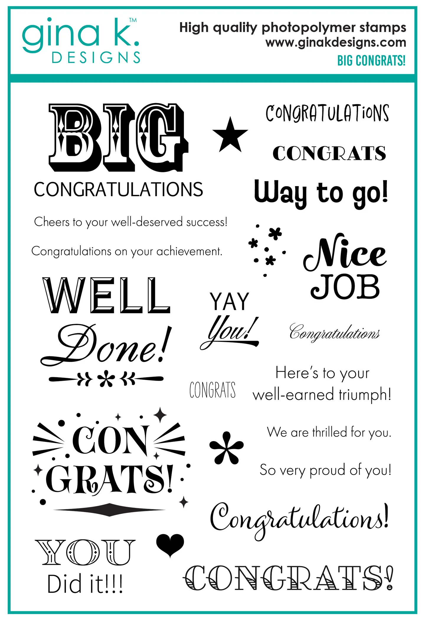 Gina K Designs - Big Congrats - STAMPS