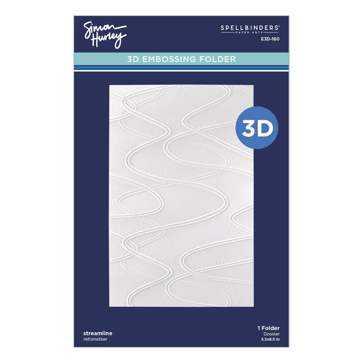 **NEW* - Spellbinders - Streamline 3D Embossing Folder from the Ski-son's Greetings Collection by Simon Hurley