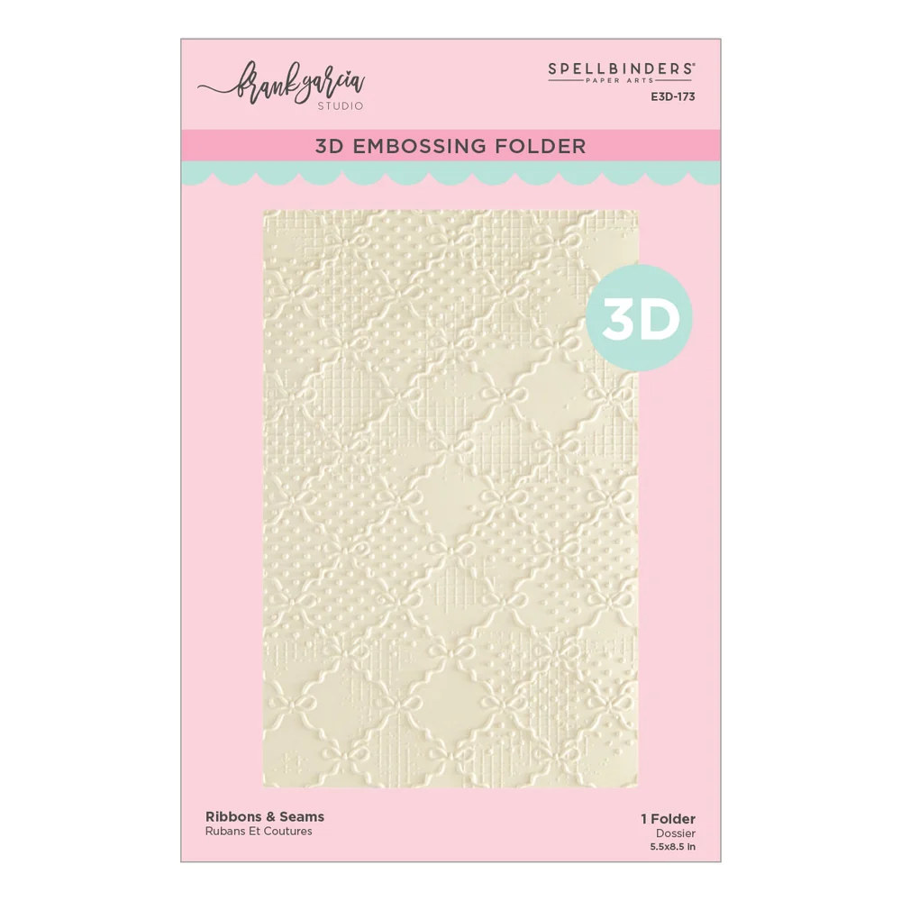 **NEW* - Spellbinders - Ribbons & Seams 3D Embossing Folder by Frank Garcia