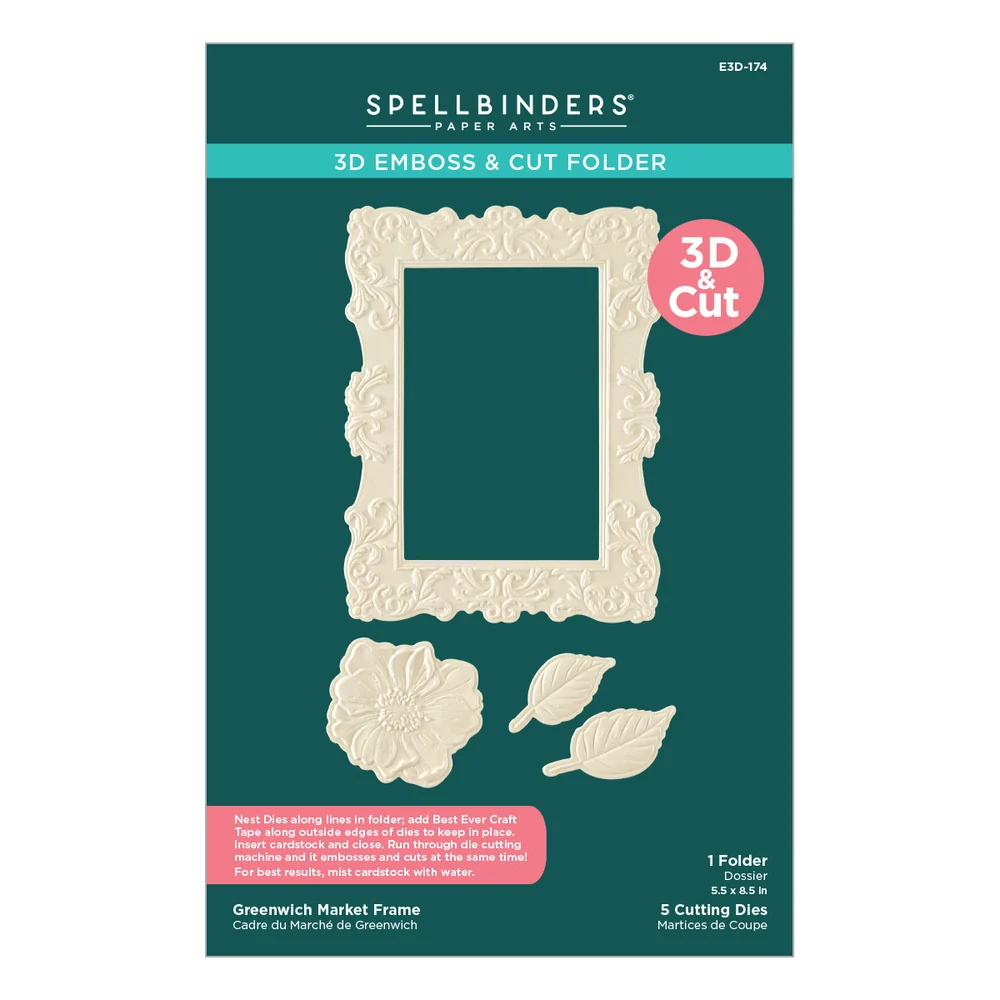 **NEW* - Spellbinders - Greenwich Market Frame 3D Emboss & Cut Folder