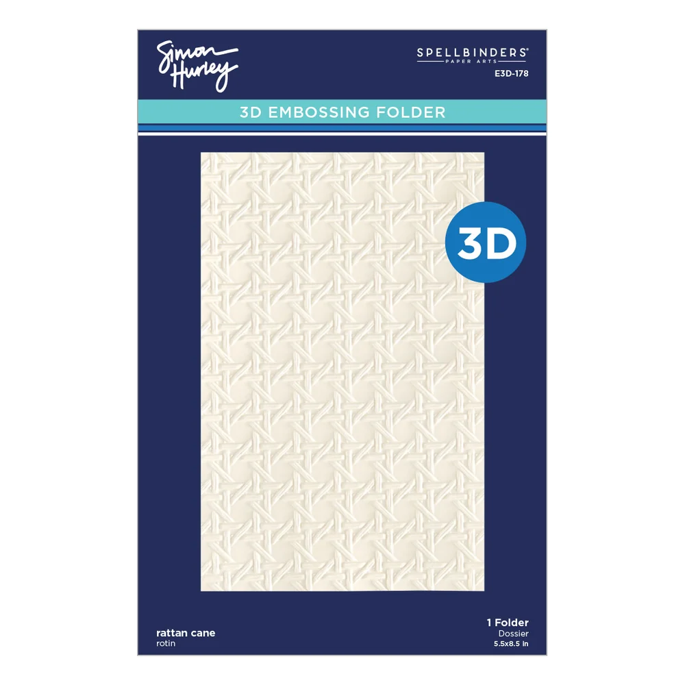 **NEW* - Spellbinders - Rattan Cane 3D Embossing Folder by Simon Hurley