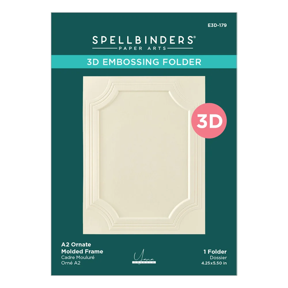 **NEW* - Spellbinders - A2 Ornate Molded Frame 3D Embossing Folder by Yana Smakula