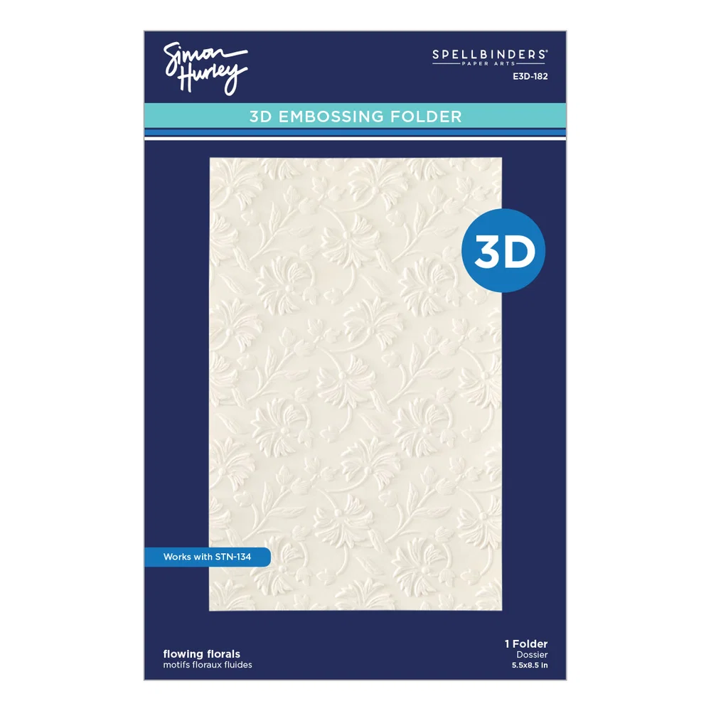 **NEW* - Spellbinders - Flowing Florals 3D Embossing Folder by Simon Hurley
