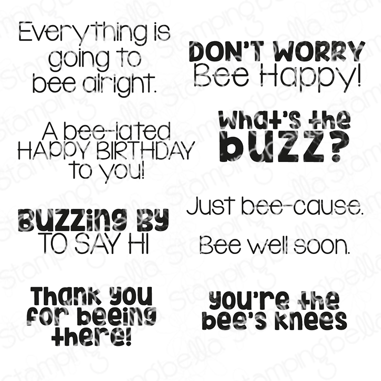 *NEW* - Stamping Bella - Buzzy Bee Sentiment Set (9 stamps included)