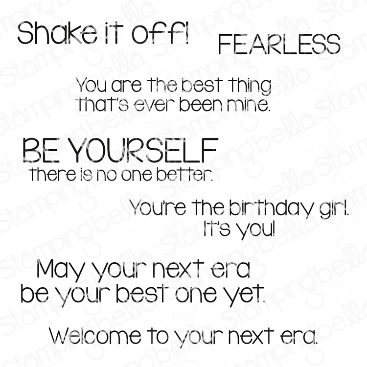 *NEW* - Stamping Bella - Shake it Off Sentiment Set (7 stamps included)