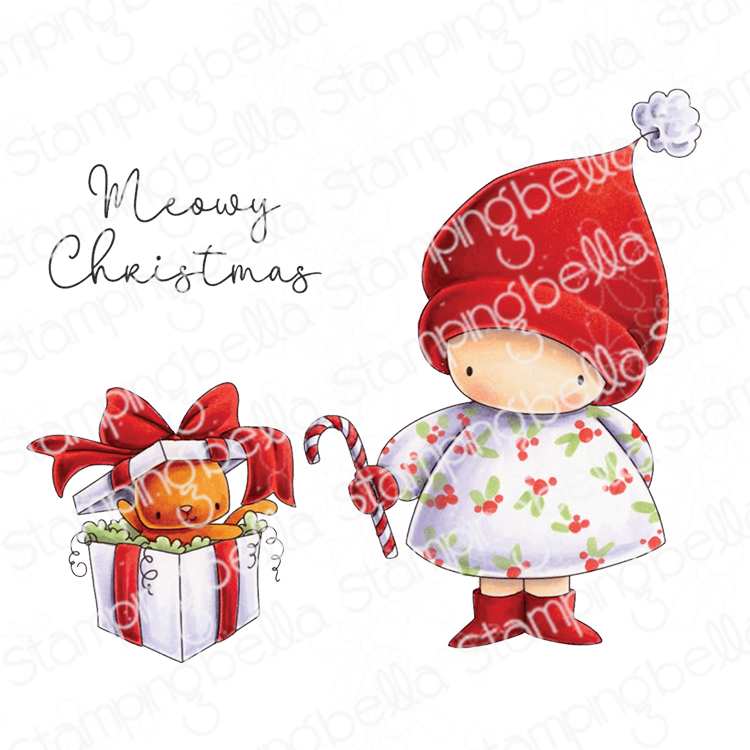 **NEW* - Stamping Bella - Bundle Girl and the Christmas Kitty (set of 3 stamps)