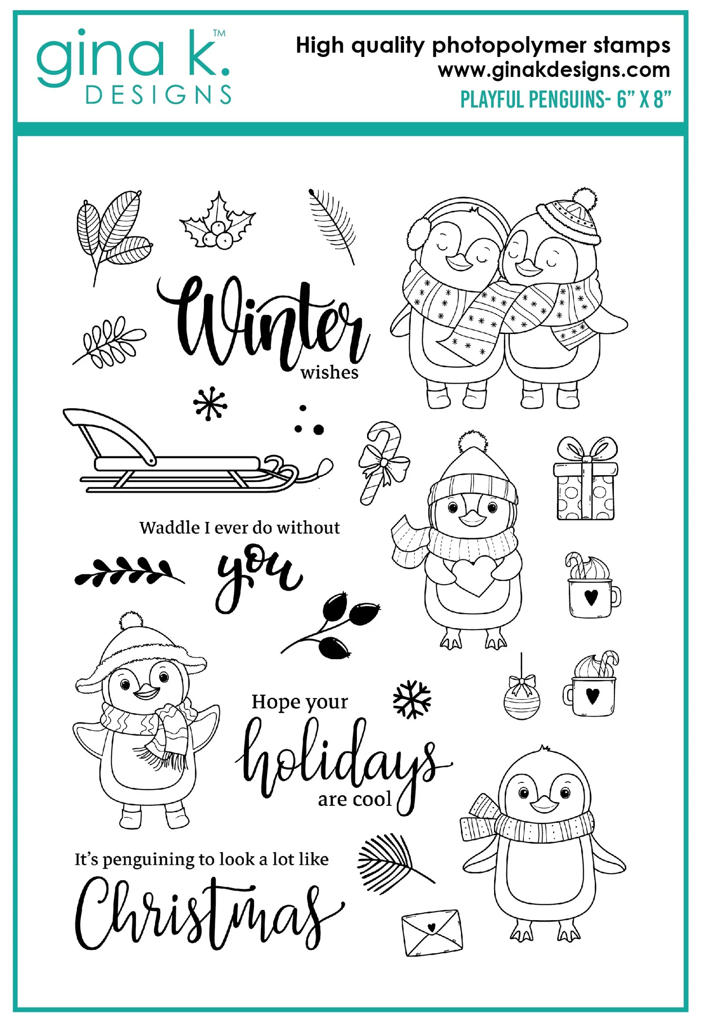 Gina K Designs - Playful Penguins - STAMPS