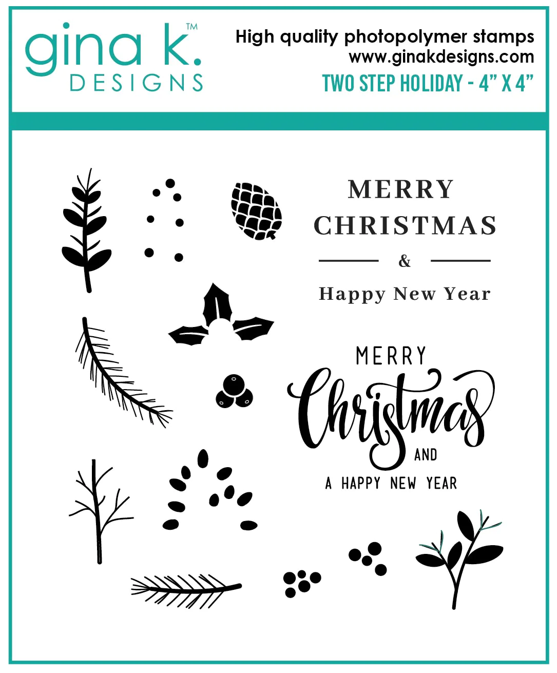 Gina K Designs - Two Step Holiday MINI - STAMPS