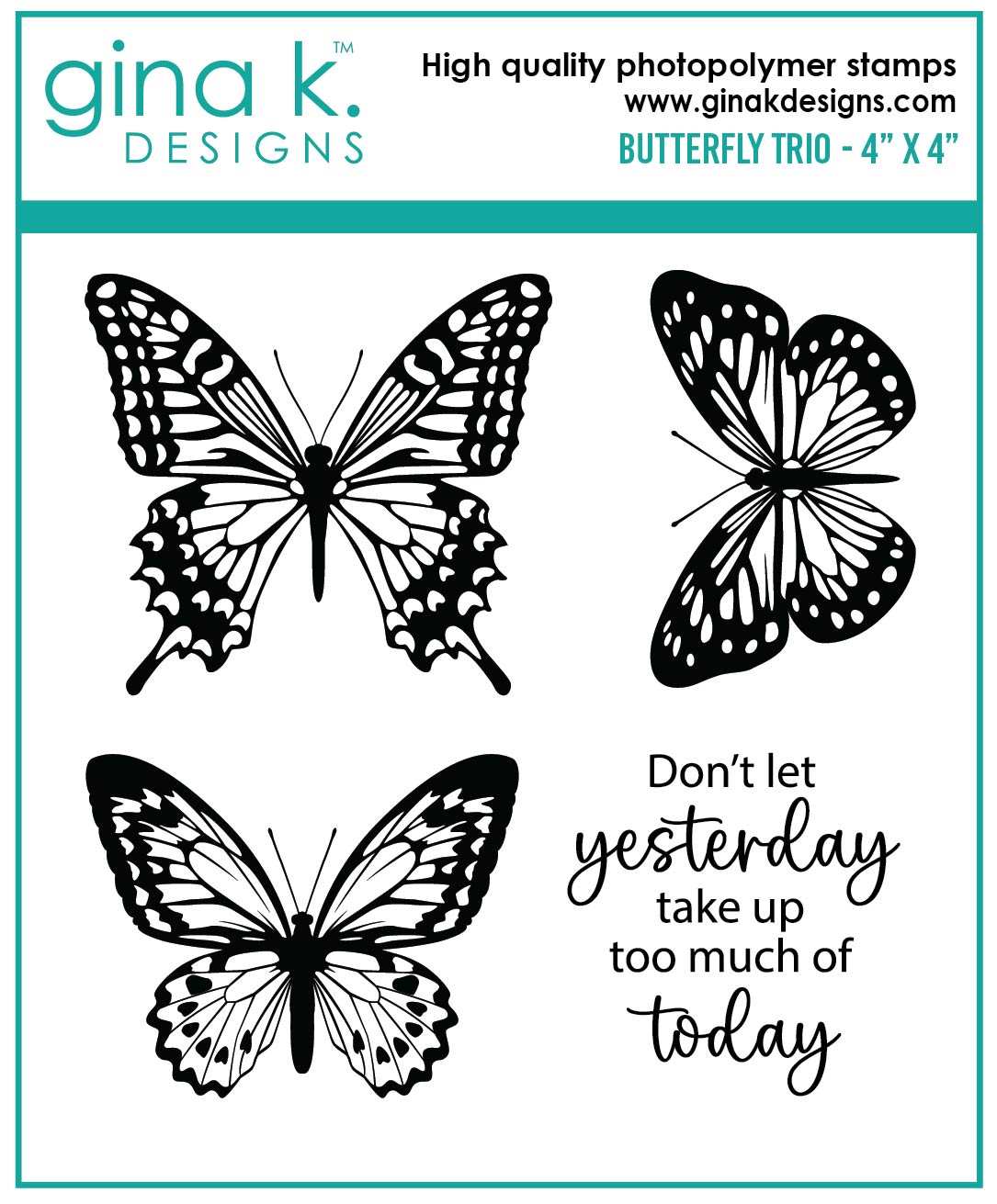 Gina K Designs - Butterfly Trio - STAMPS