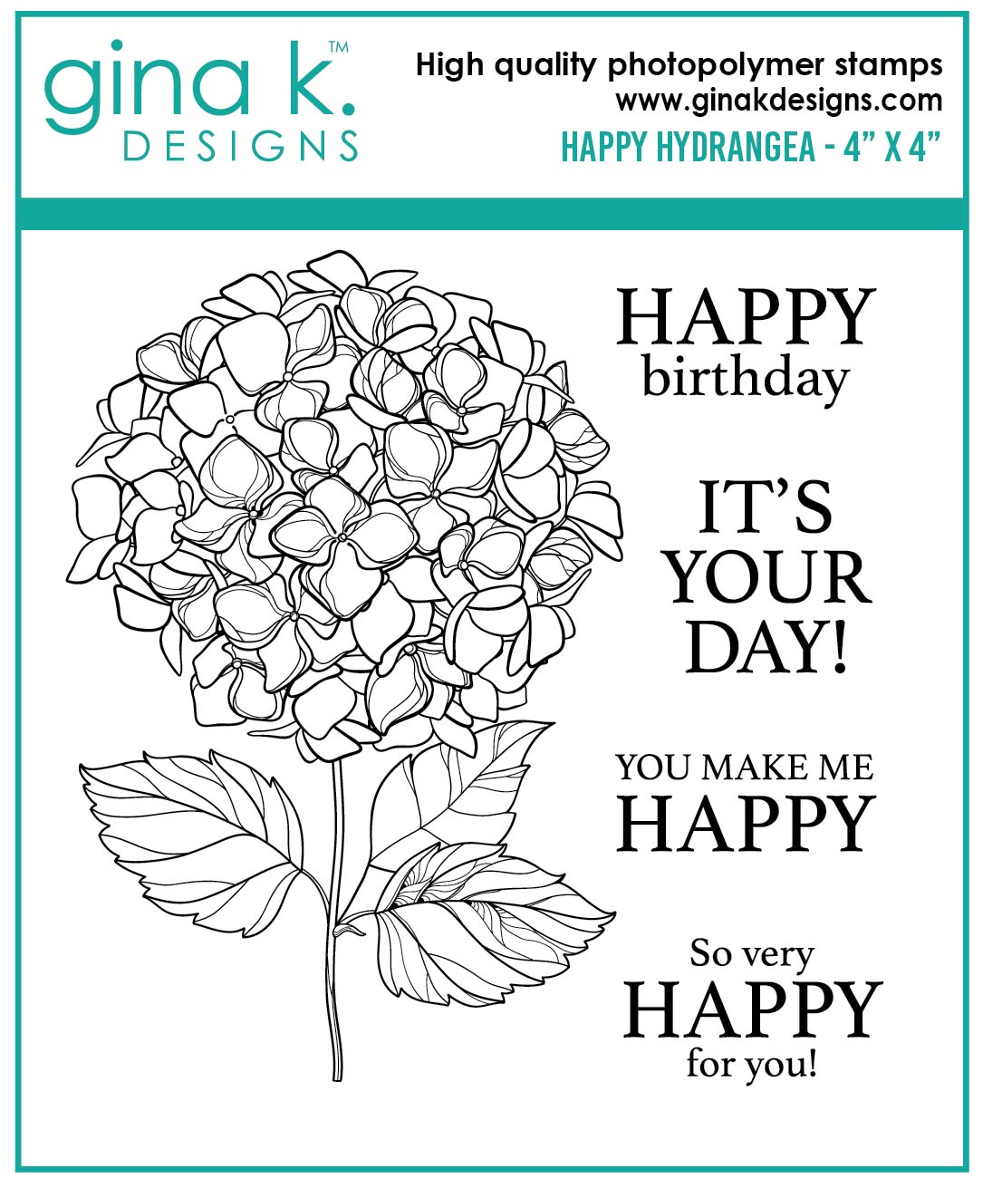 Gina K Designs - Happy Hydrangea - STAMPS (SO)