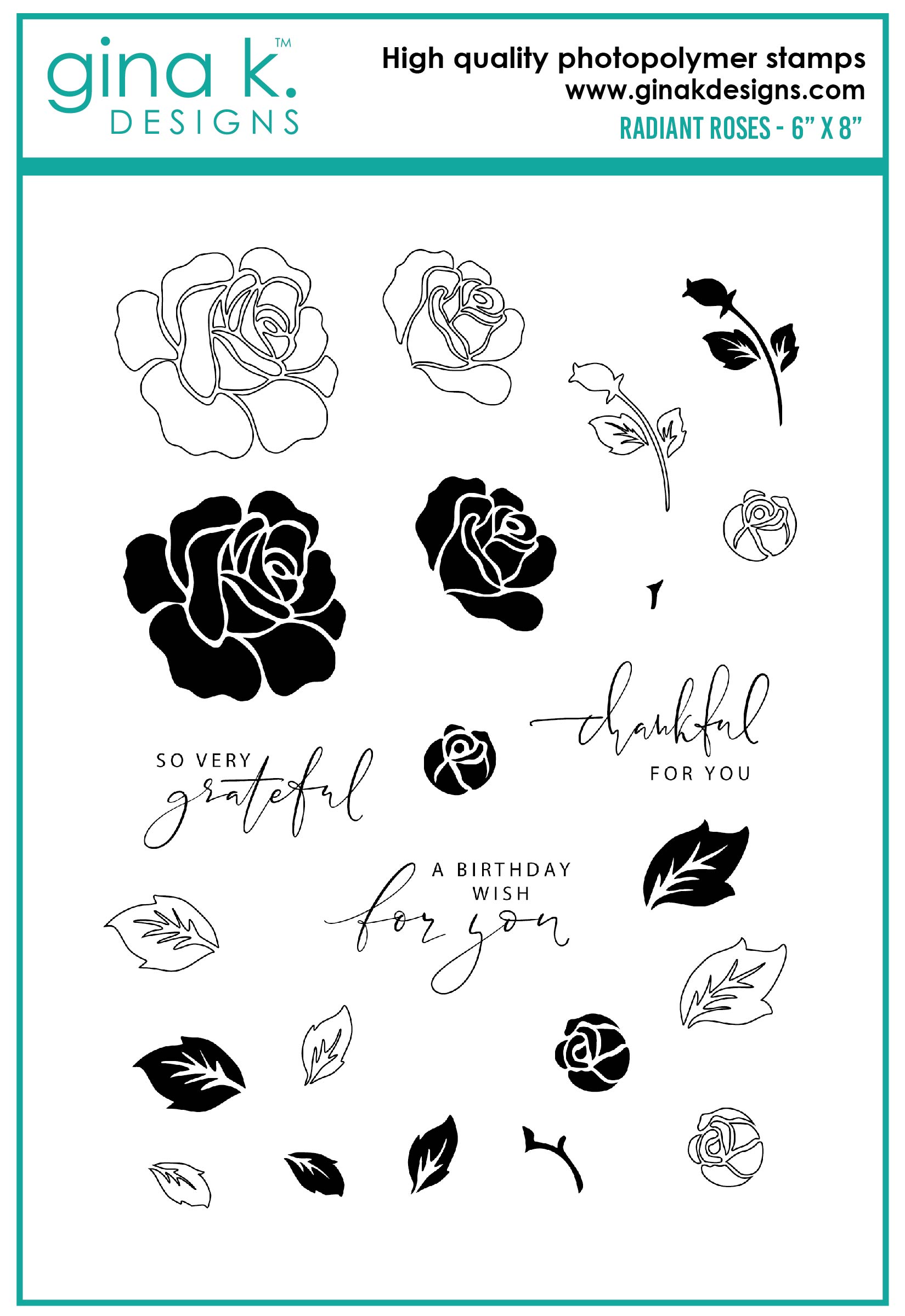 Gina K Designs - Radiant Roses - STAMPS