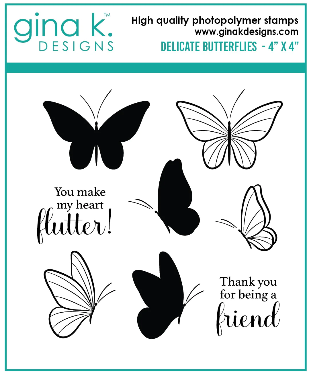 Gina K Designs - Delicate Butterflies - STAMPS