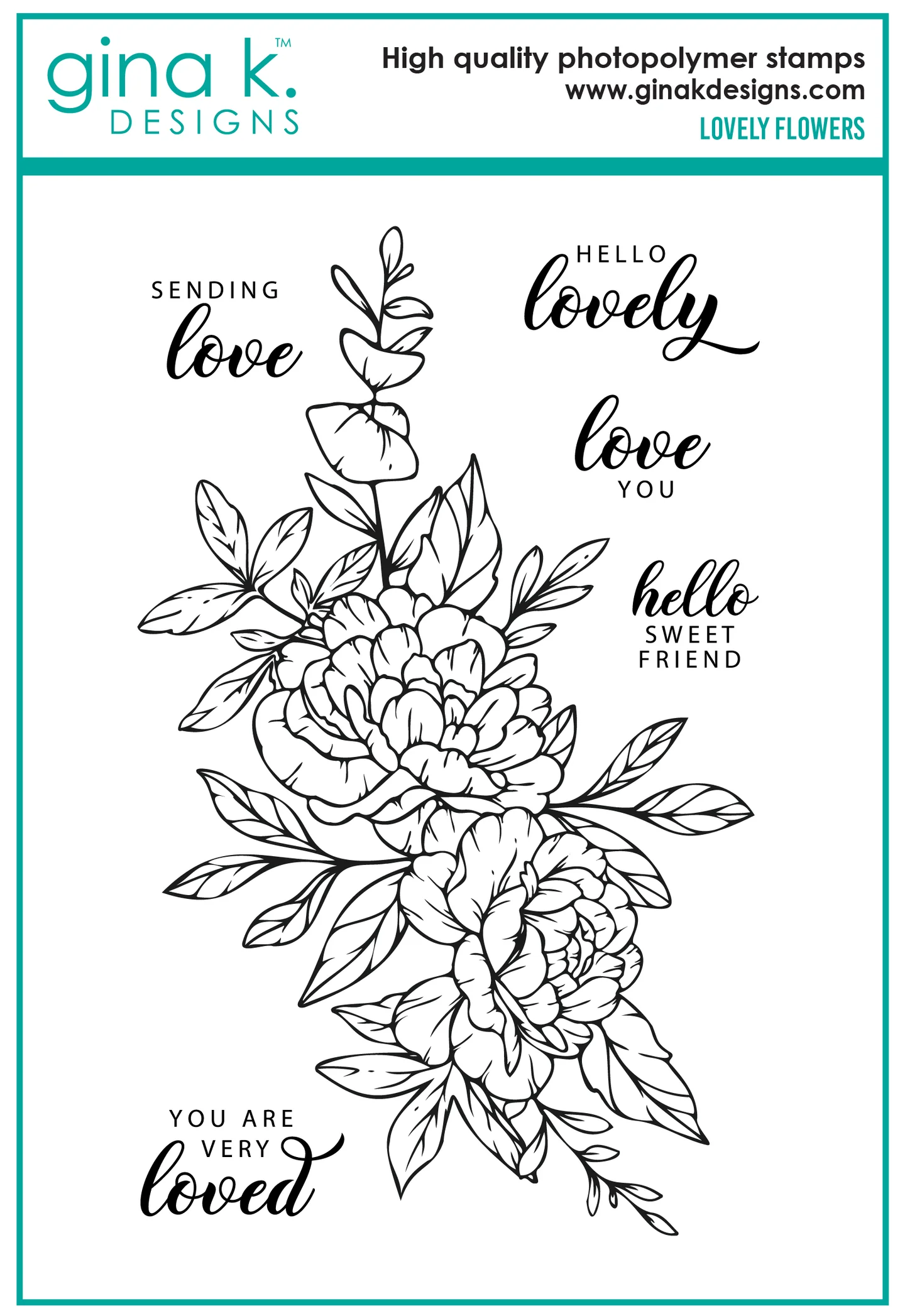 Gina K Designs - Lovely Flowers - STAMPS