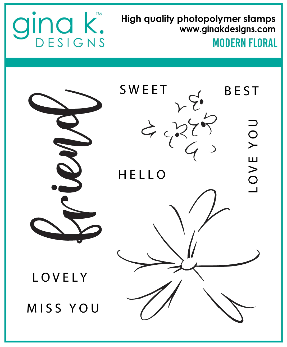 Gina K Designs - Modern Floral - STAMPS