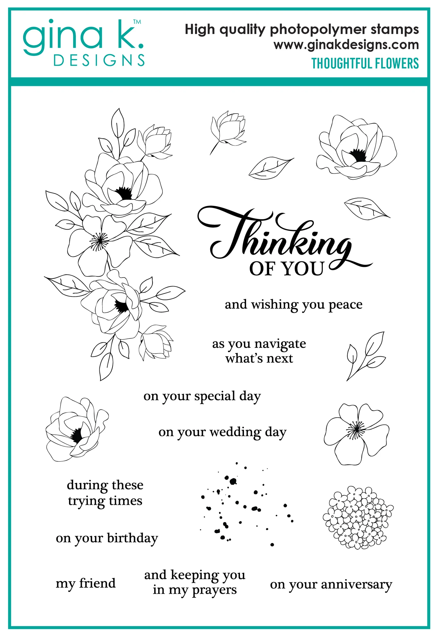 Gina K Designs - Thoughtful Flowers - STAMPS