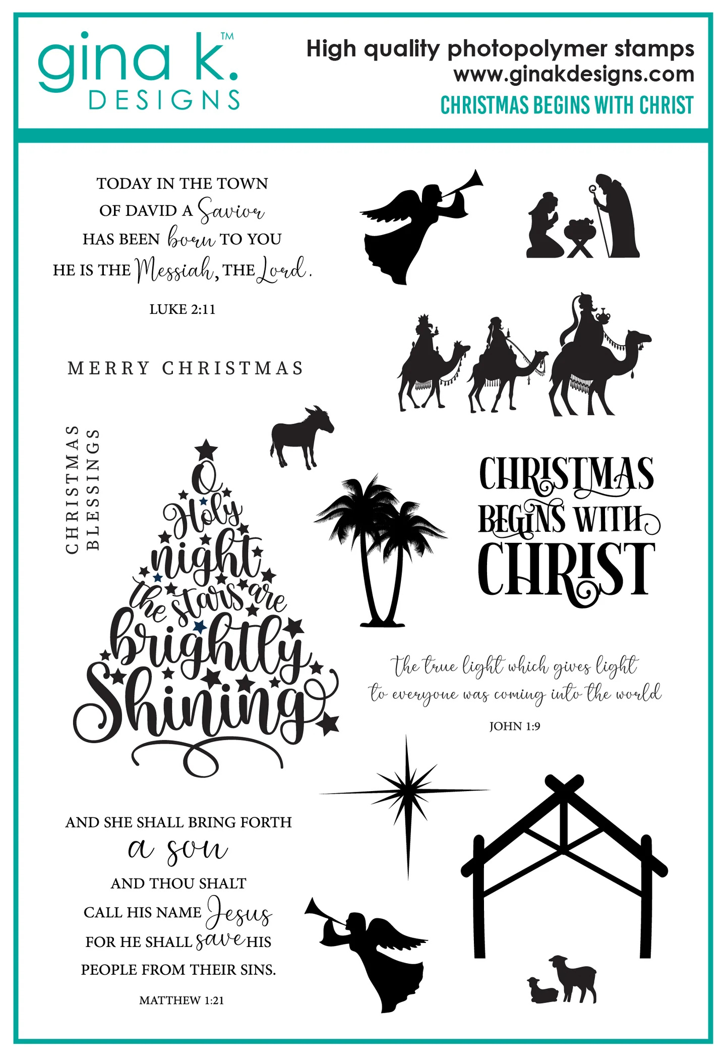 Gina K Designs - Christmas Begins with Christ - STAMPS