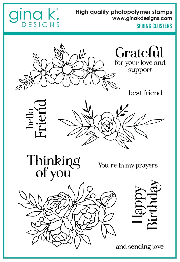 Gina K Designs - Spring Clusters - STAMPS