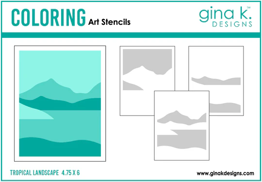 **NEW* - Gina K Designs - Tropical Landscape - STENCIL