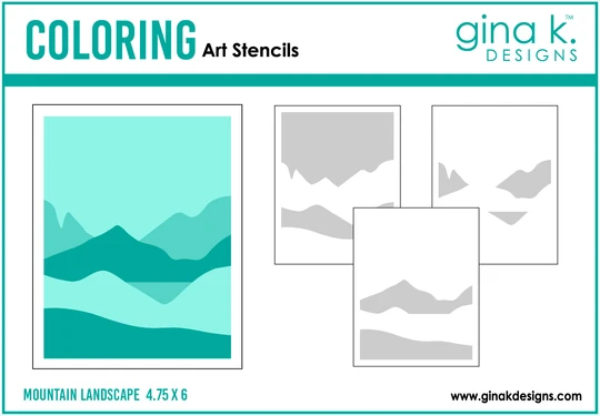*NEW* - Gina K Designs - Mountain Landscape - STENCIL