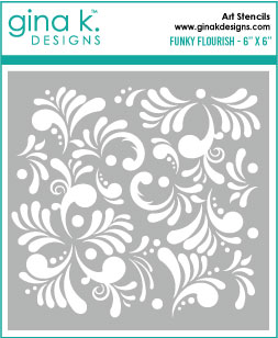 Gina K Designs - Funky Flourish - STENCIL