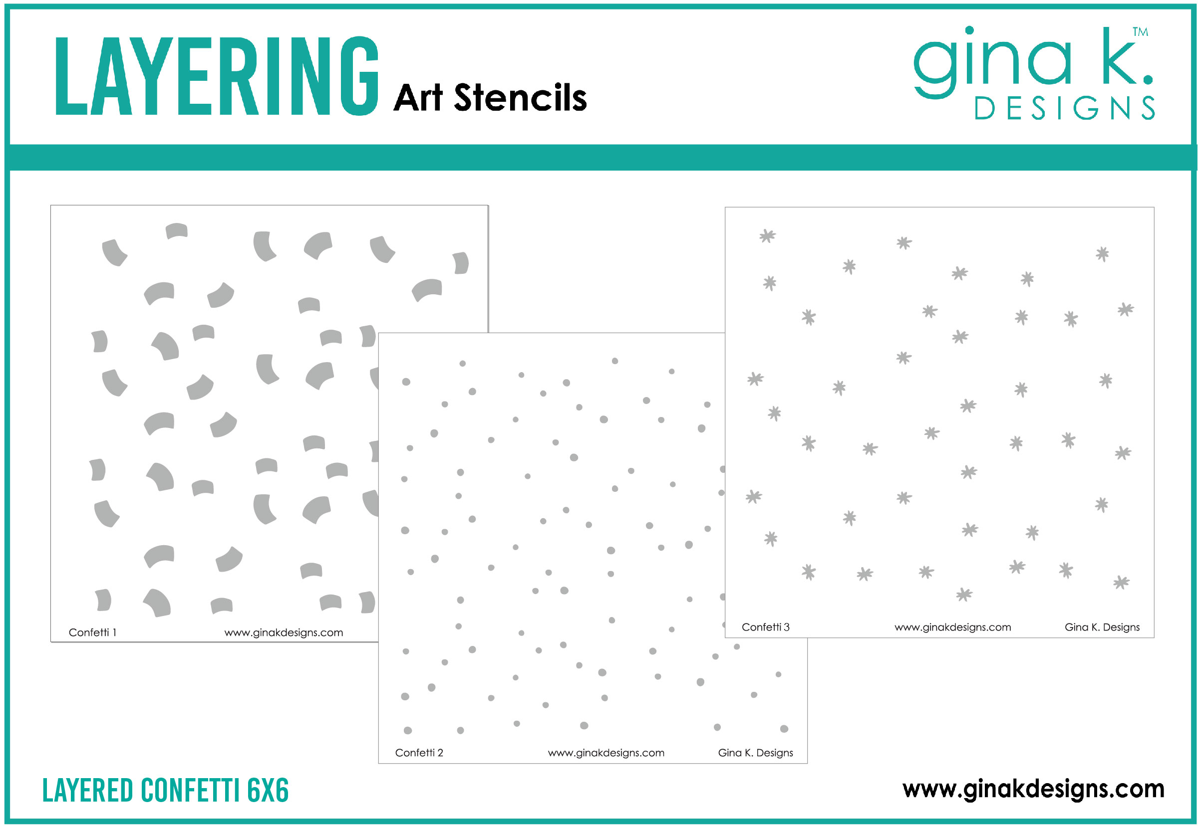 Gina K Designs - Layered Confetti - STENCIL