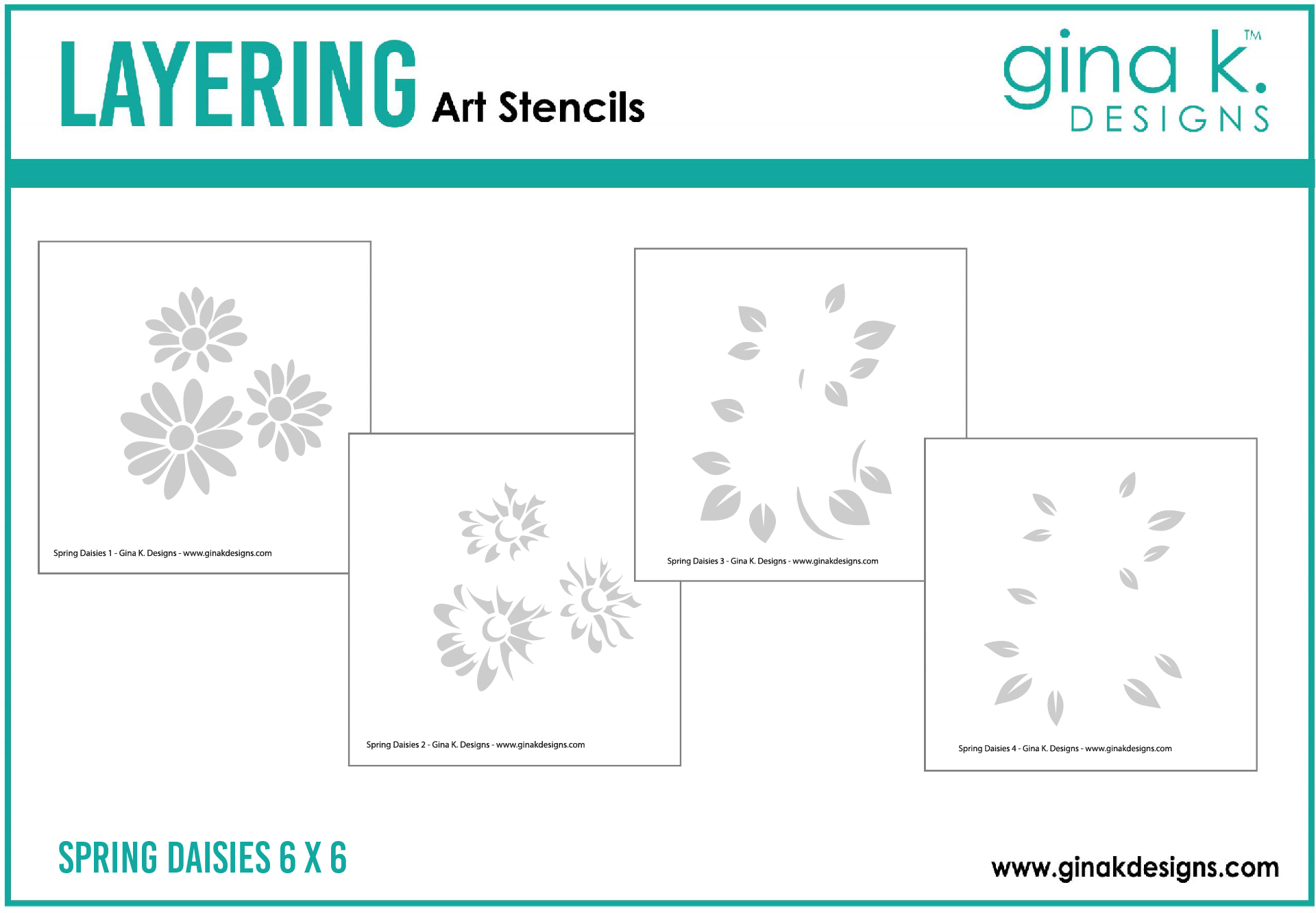 Gina K Designs - Spring Daisies Layering Stencil