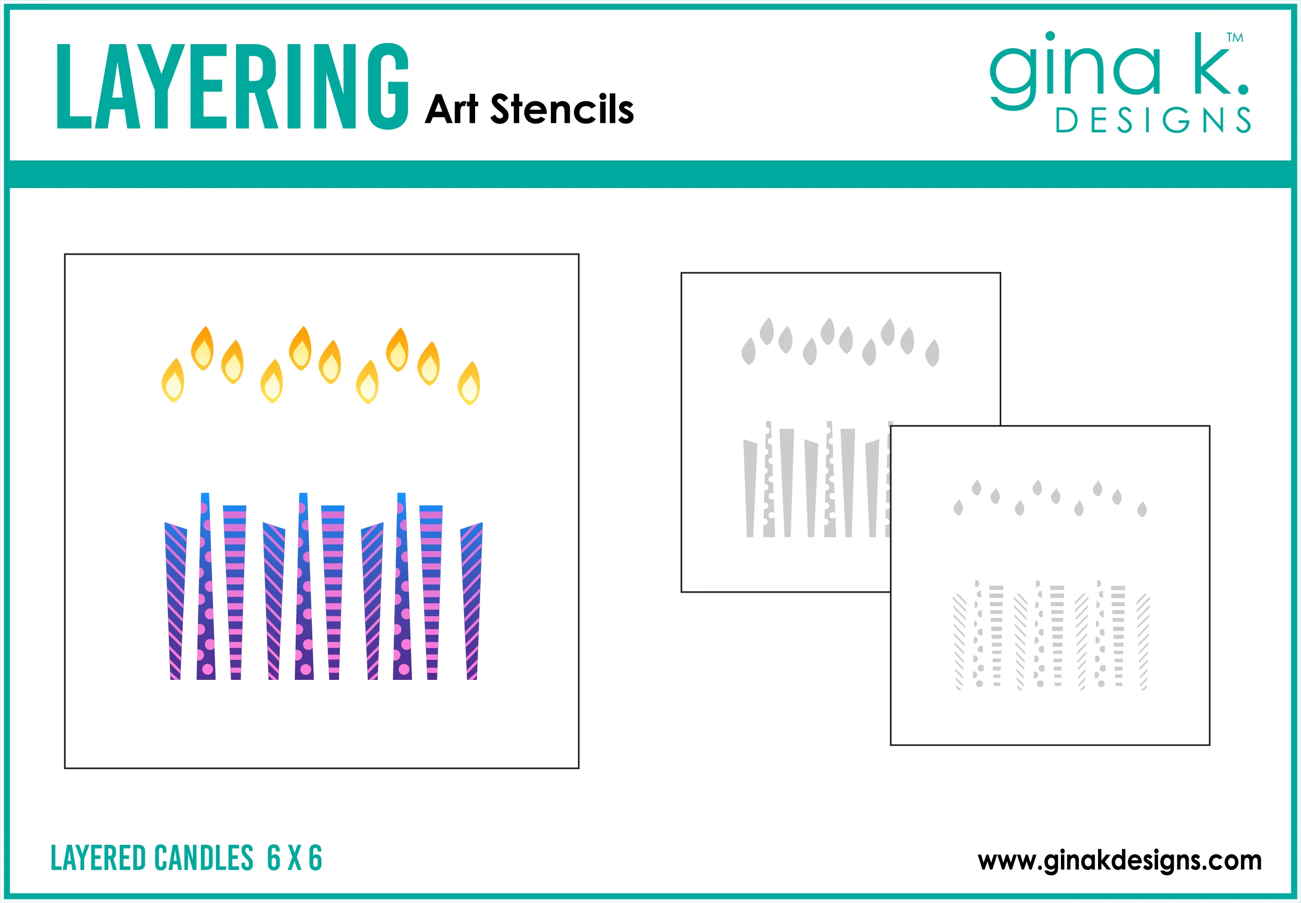 Gina K Designs - Layered Candles - STENCIL