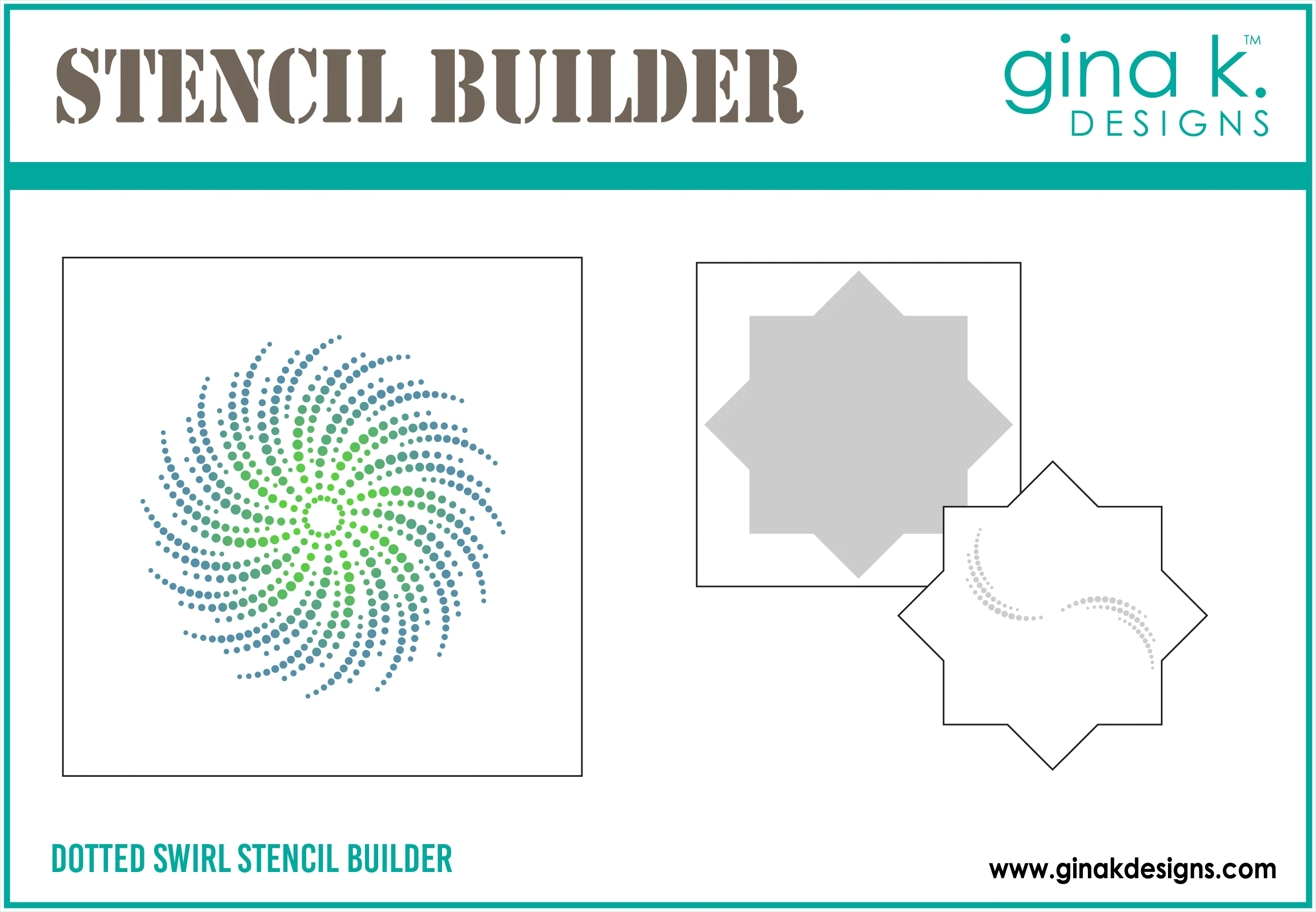 Gina K Designs - Dotted Swirl Stencil Builder - STENCIL