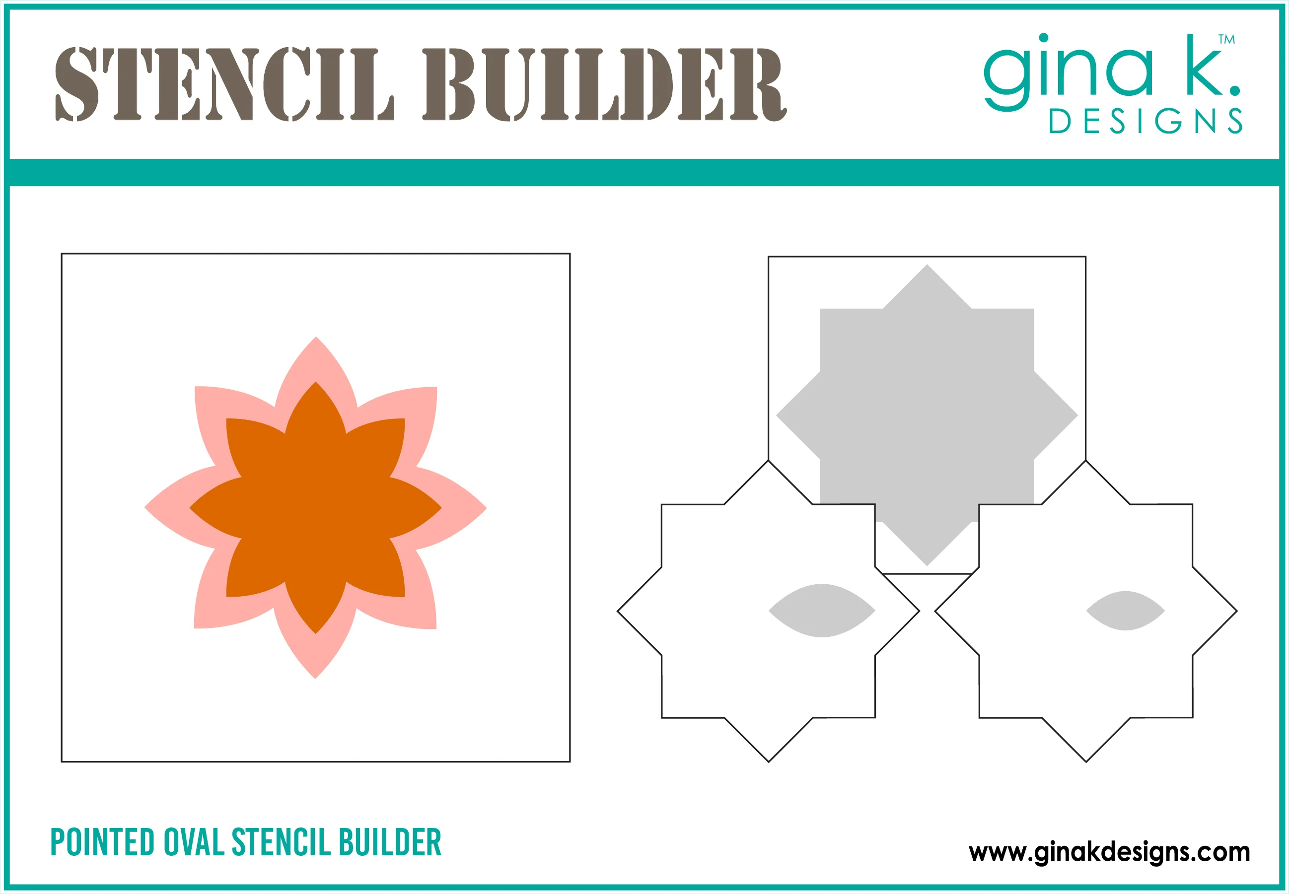 Gina K Designs - Pointed Oval Stencil Builder - STENCIL