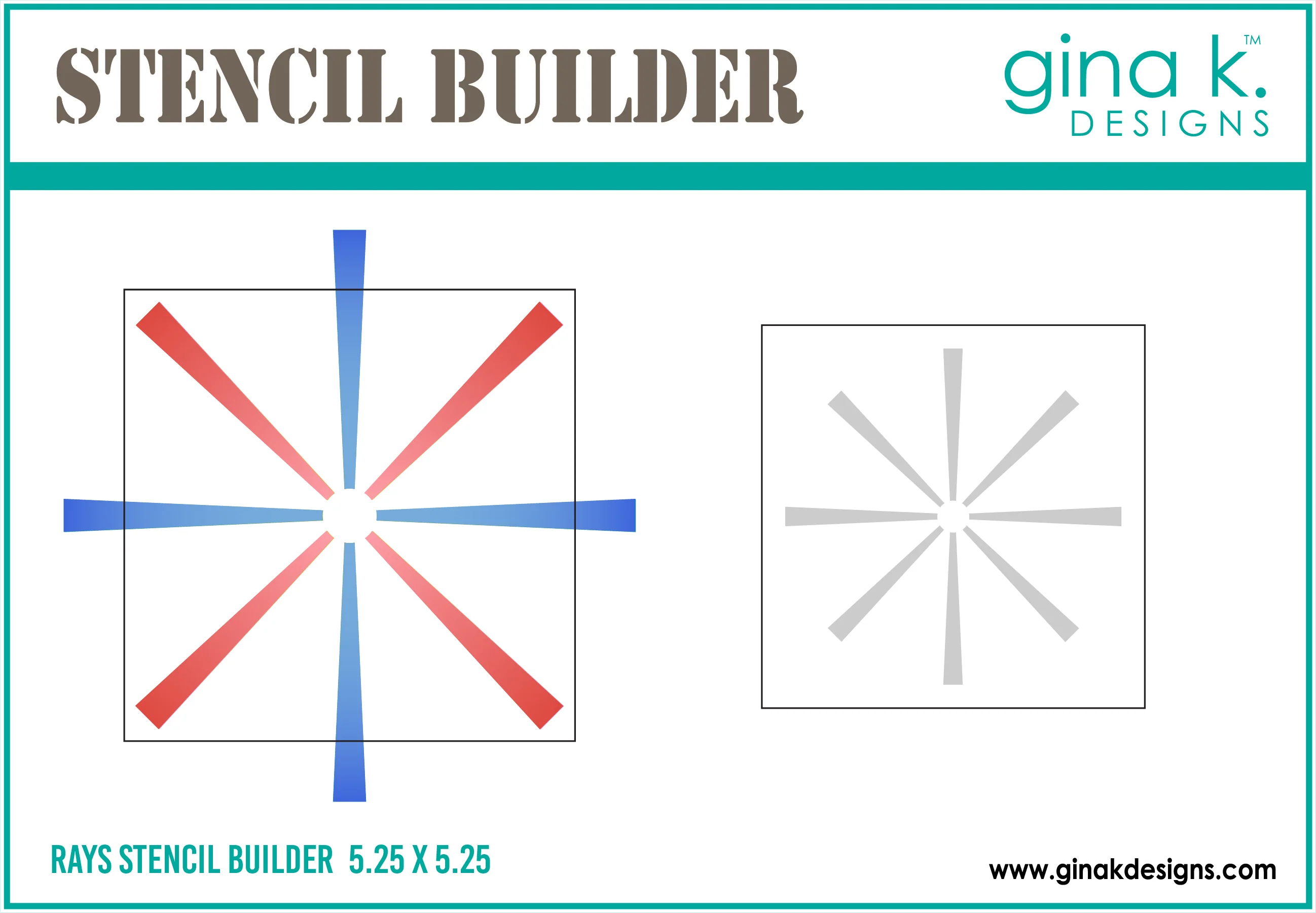 Gina K Designs - Rays Stencil Builder - STENCIL