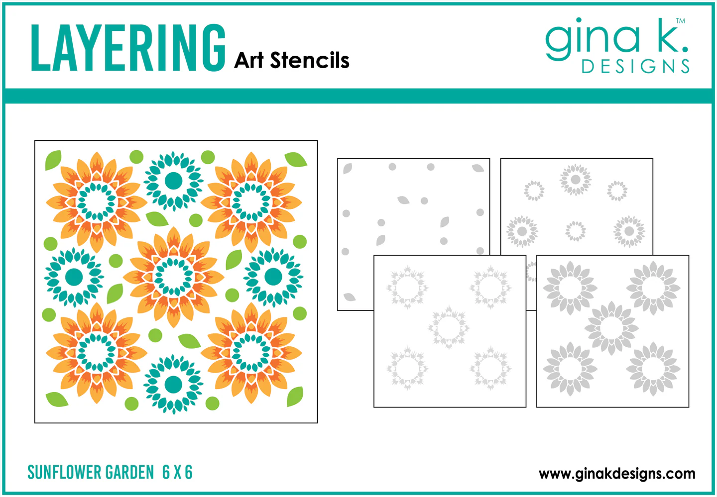 Gina K Designs - Sunflower Garden - STENCIL (SB1)