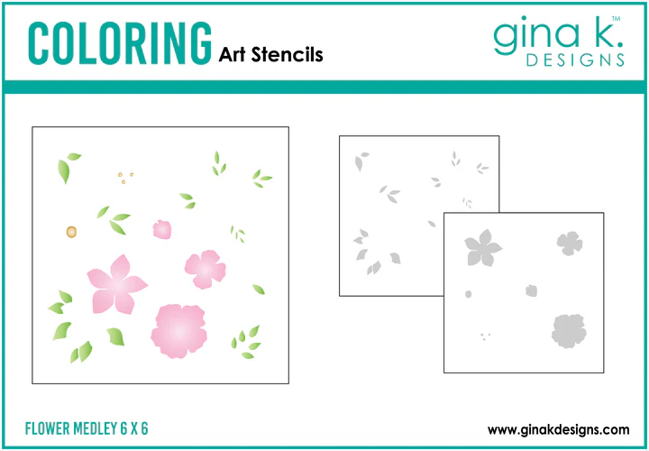 Gina K Designs - Flower Medley - STENCIL