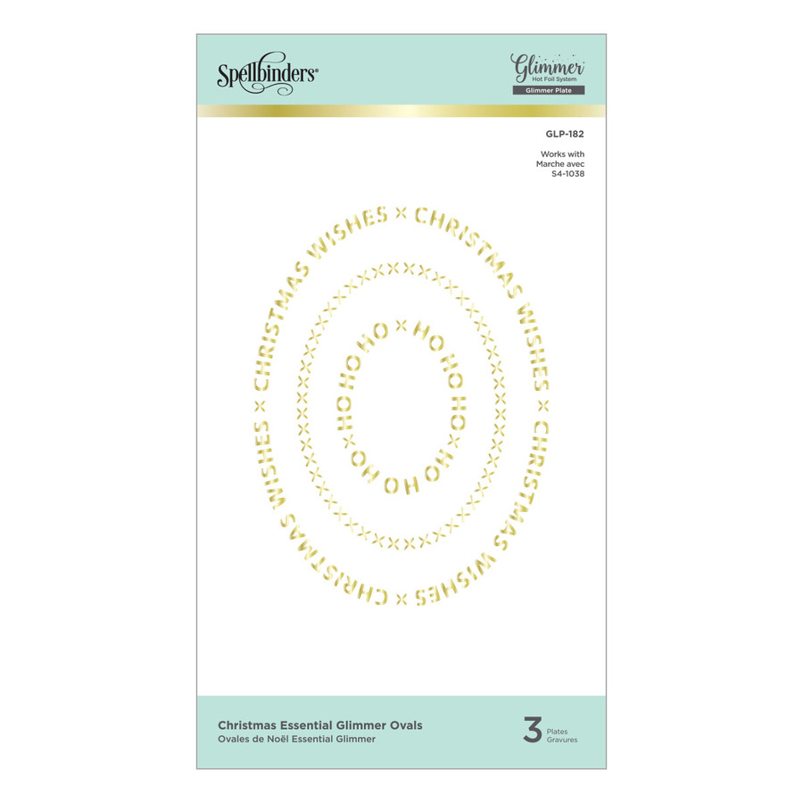 Spellbinders - Christmas Essential Glimmer Ovals Glimmer Hot Foil Plate from Sparkling Christmas Collection