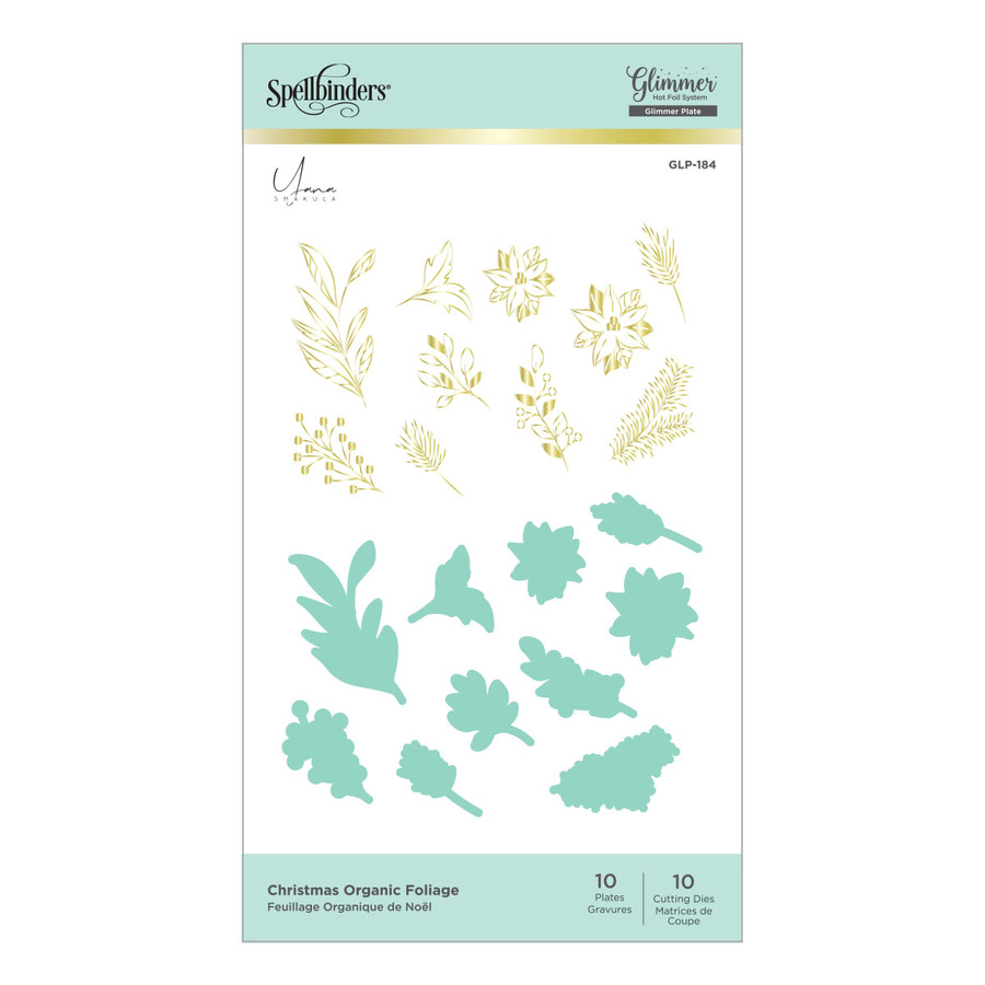 Spellbinders - Christmas Organic Foliage Glimmer Hot Foil Plate & Die Set from Yana's Christmas Foiled Basics by Yana Smakula
