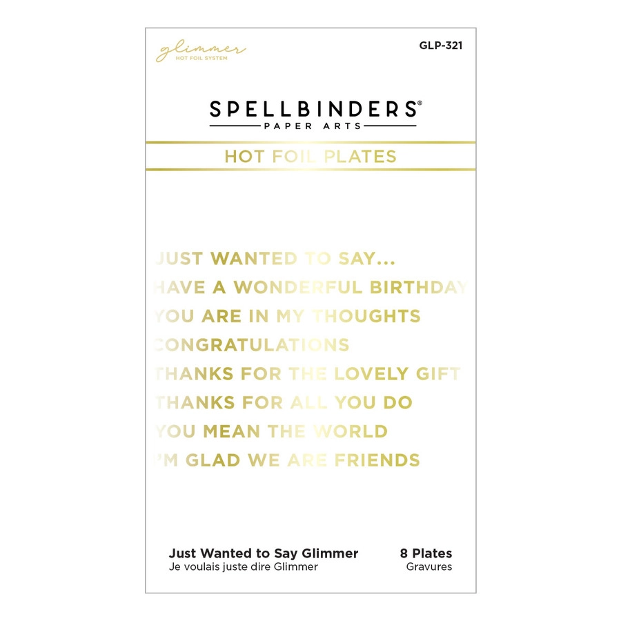 Spellbinders - Just Wanted to Say Glimmer Hot Foil Plate from the Just Wanted to Say Collection