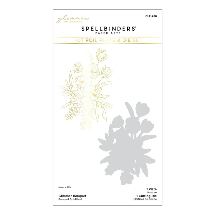 Spellbinders - Glimmer Bouquet Hot Foil Plate & Die Set from the Sealed for Summer Collection