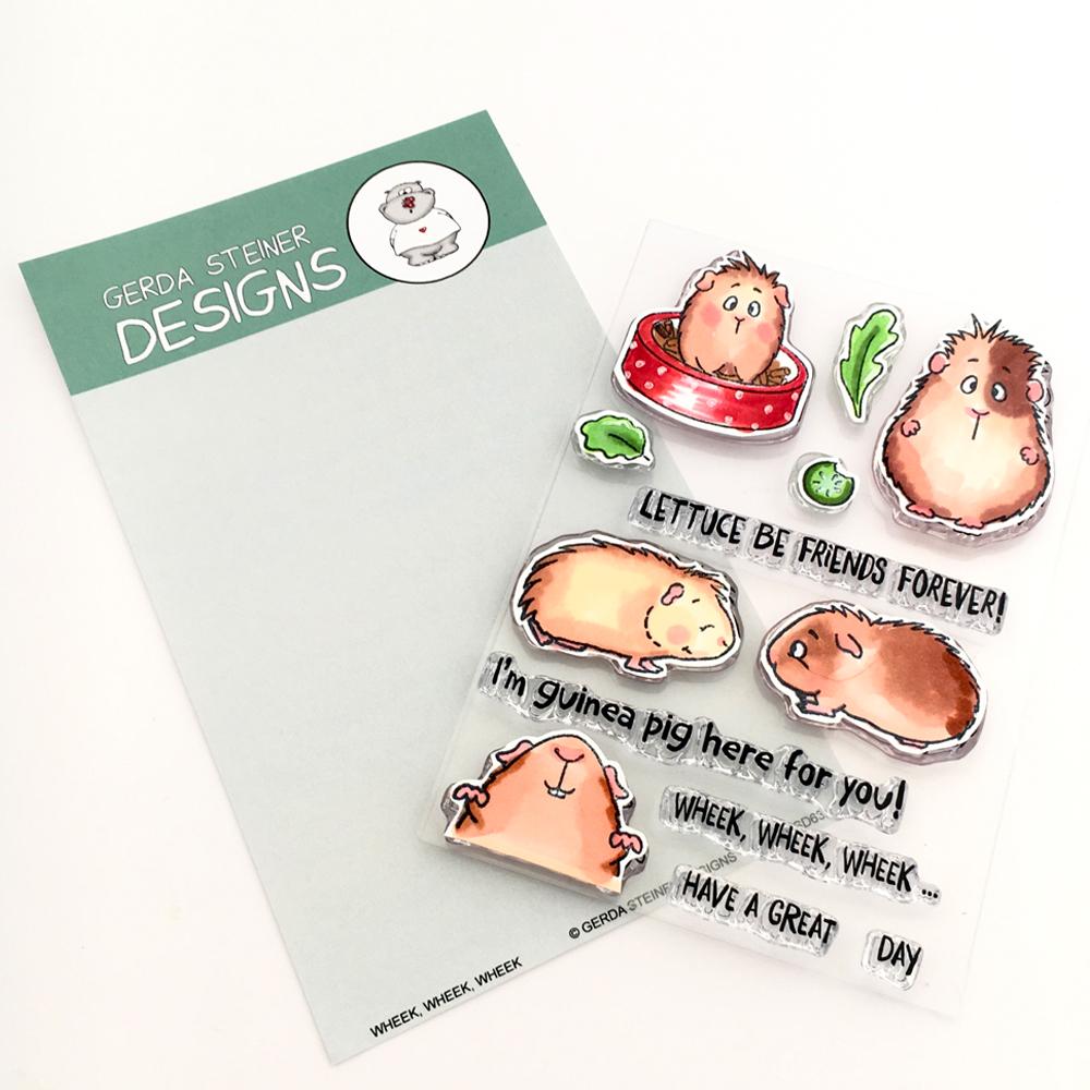 Gerda Steiner - Wheek, wheek, wheek... Guinea Pig 4x6 Clear Stamp Set
