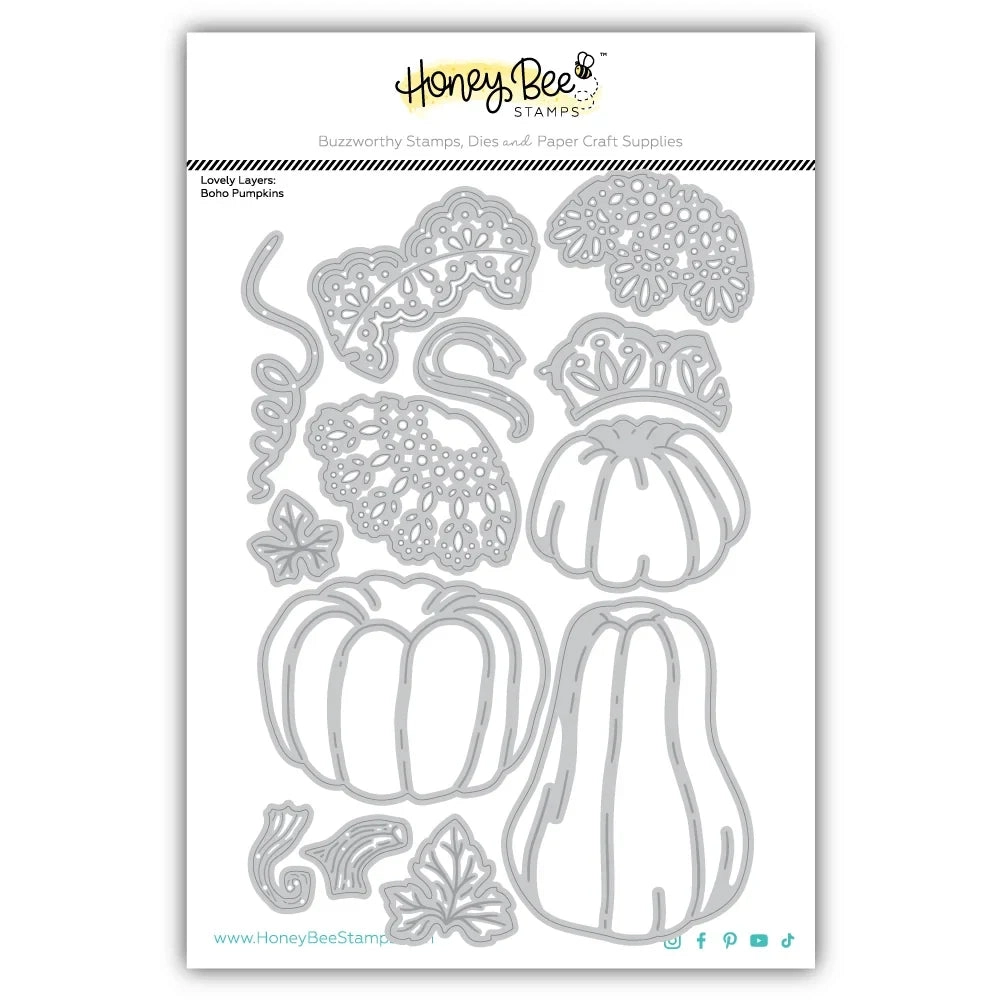 **NEW* - Honey Bee - Lovely Layers: Boho Pumpkins - Honey Cuts Stand-Alone Dies